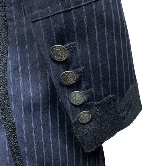 VINTAGE Asylum by Raw7 Pinstripe Trench Coat with Embroidery - Picture 6 of 9